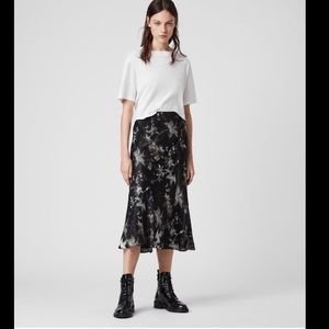 All Saints ELLY SILK BLEND EVOLUTION SKIRT